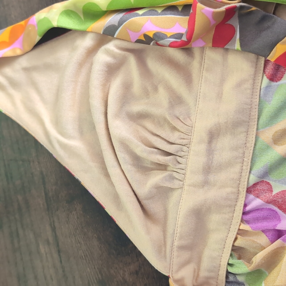 Trina Turk Silk Racerback Retro Tank Blouse Sz 8 - Picture 5 of 9